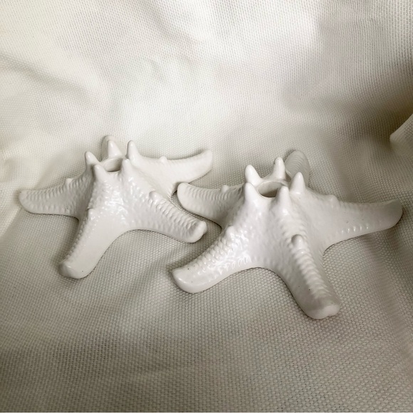 Ceramic seastar starfish candle holders cream - Picture 1 of 7